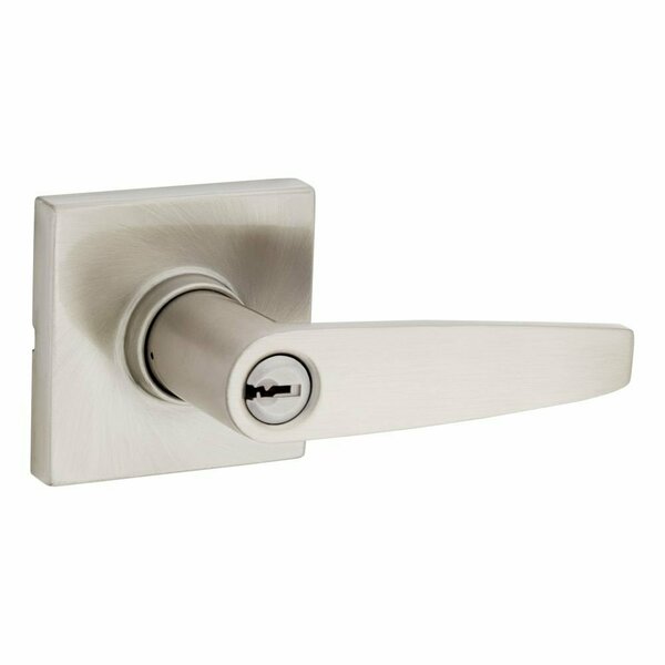 Safelock Winston Lever Square Rose Push Button Entry Lock with RCAL Latch and RCS Strike Satin Nickel Finish SL6000WISQT-15